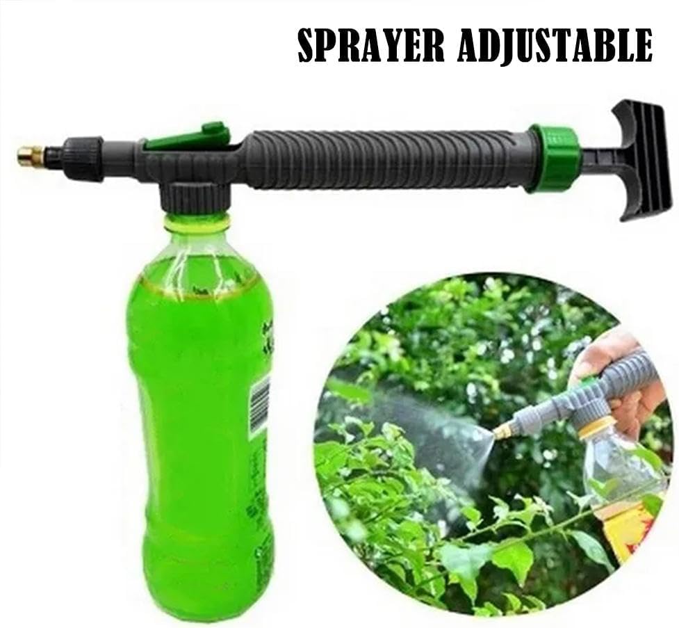Pxiryanlow Handheld Green Plastic Garden Pump Sprayer - High Pressure Air Pump Manual Sprayer with Adjustable Nozzle - Lawn & Garden Sprayer