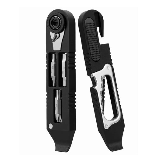 EMERK Bike Tire Levers Kit - 14 in 1 Portable Bike Multitool with Mini Ratchet Wrench, Bike Tire Levers, Cone Wrenches & File Blade for MTB, Road Bicycle