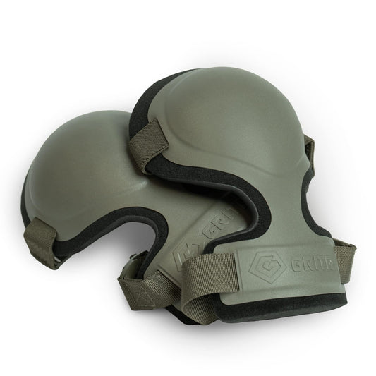 GRITR Tactical Knee Pads for Work, Hunting, Construction, Gardening, Paintball w/Foam Padding, Hard Shell & Adjustable Straps - Heavy Duty Professional Knee Protectors for Men & Women, Ranger Green
