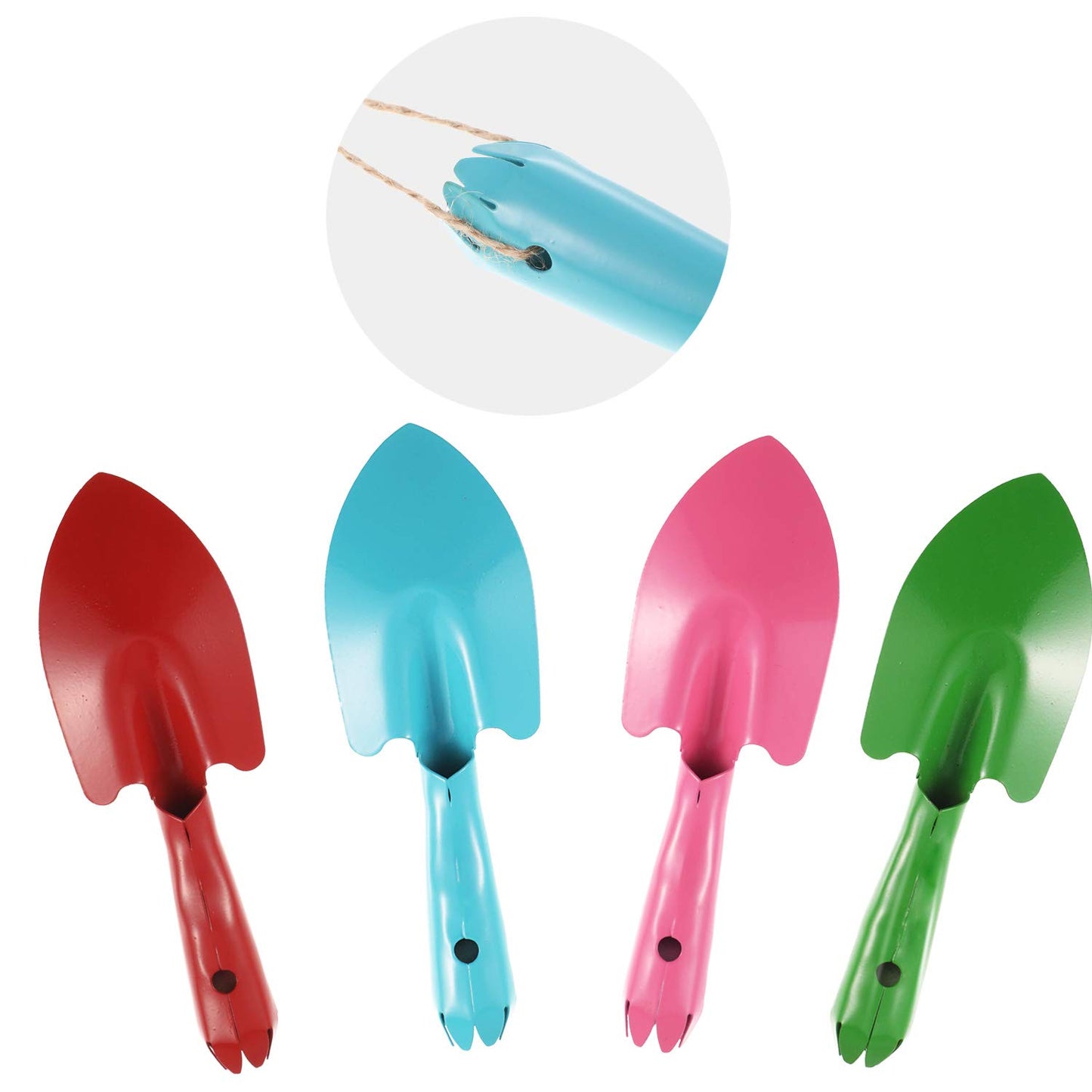 Honoson 4 Pieces 8 Inch Trowel Set Sand Shovels Metal Hand Shovel Colorful Spades Garden Tools for Beach Soil Planting Digging Gardening Transplanting