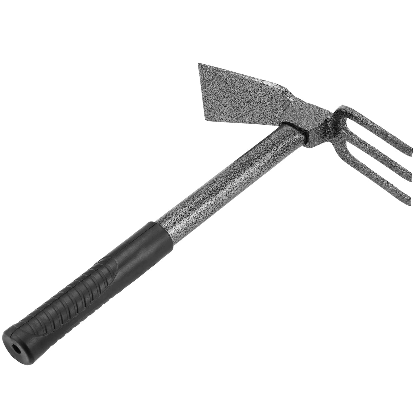 MOUYAT 4 PCS 2 in 1 Double Garden Hoe and Cultivator, 9 x 14 Inch Dual Headed Weeding Tool Heavy Duty Hand Tiller Rust Proof 3 Prong Cultivator with Handle for Weeding and Digging