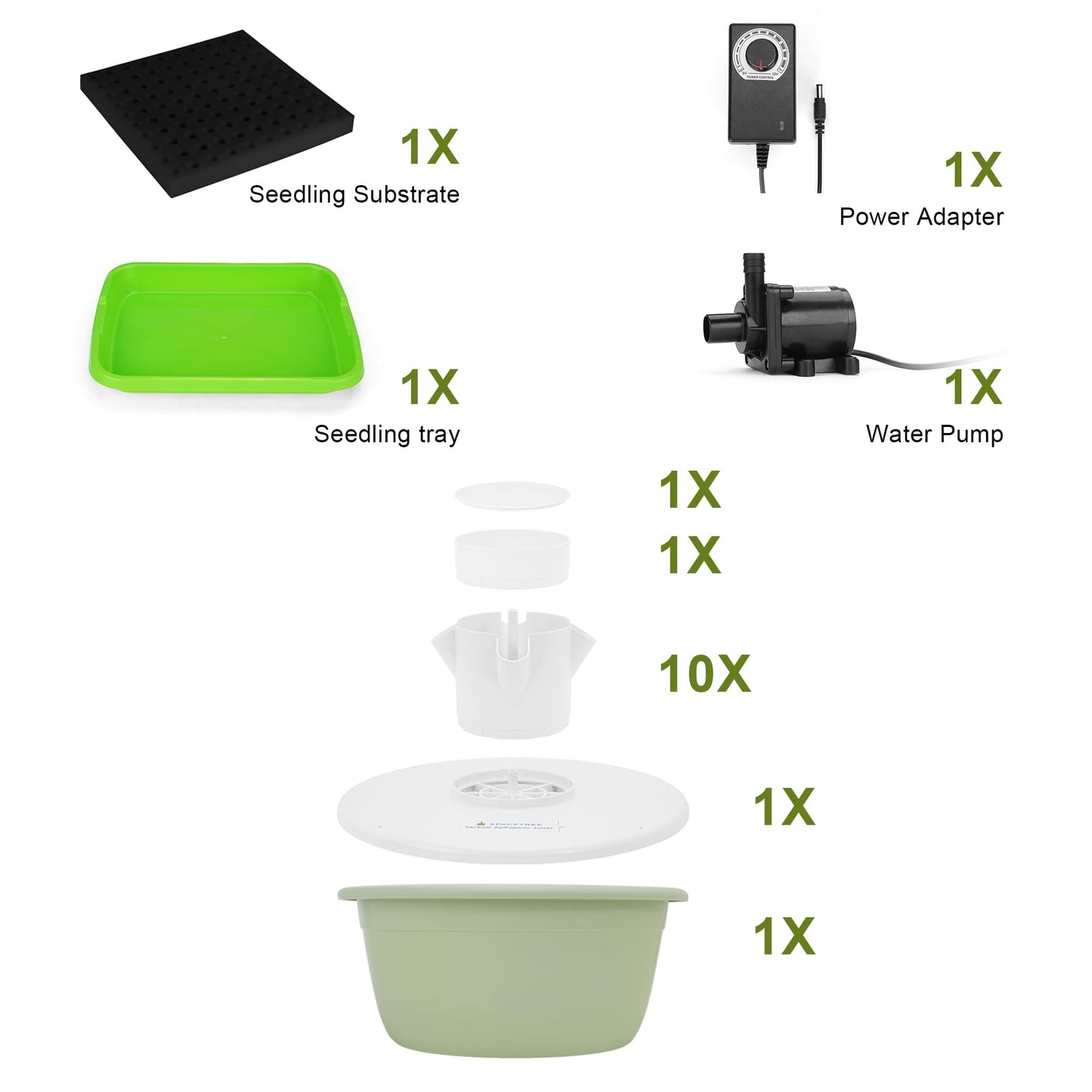 40 Pods Vertical Hydroponic Growing System, Smart Automated Herb Garden Tower with Timer, Indoor Outdoor Hydroponic System for Vegetables, Herbs & Fruits