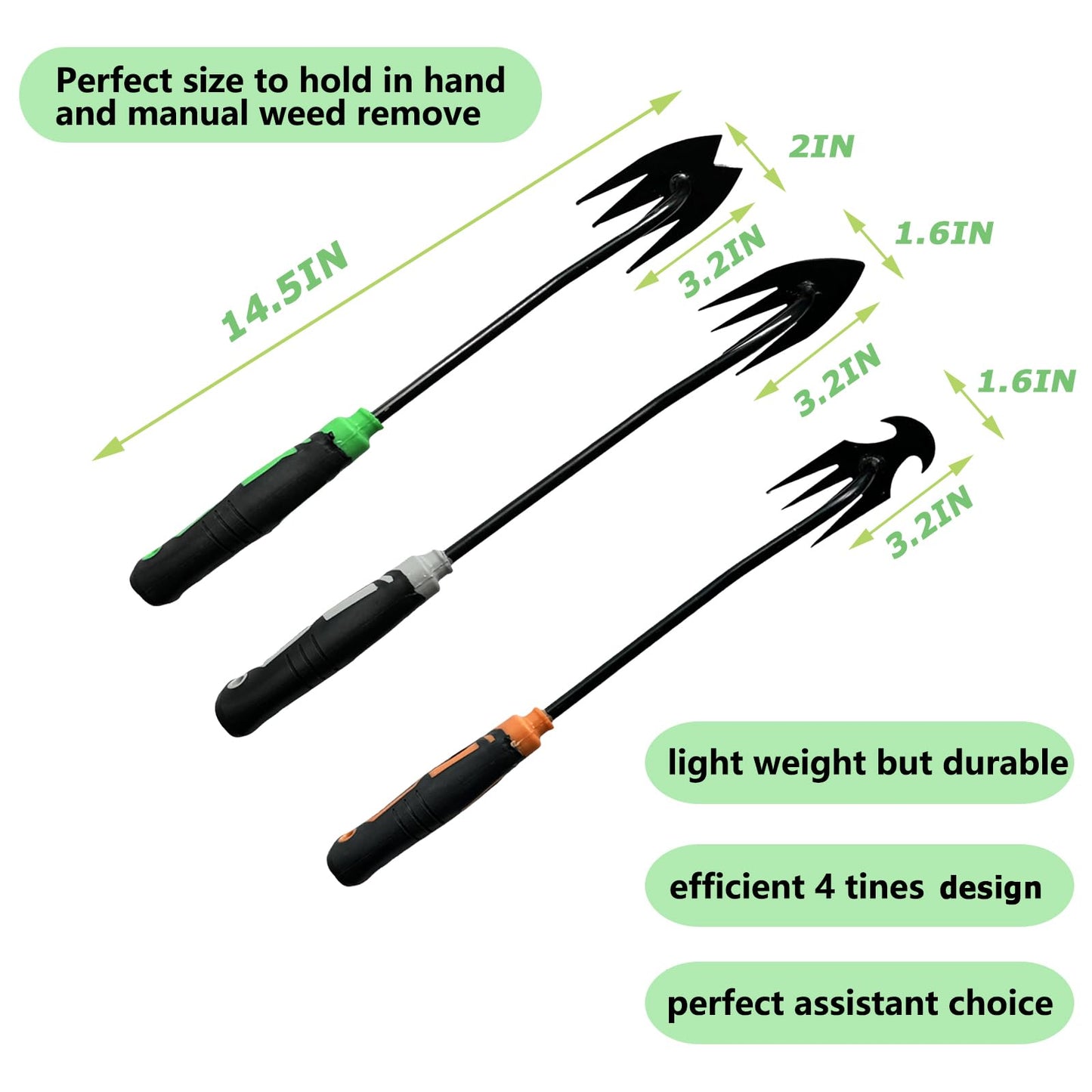 3Pcs Weed Puller Tool Garden Weed Pulling Tool,Portable Garden Weeder Tool,Gardening Weeding Tools for Garden Hand Tools for Vegetable Gardening Backyard Farm Planting & Uprooting Weeding Tool