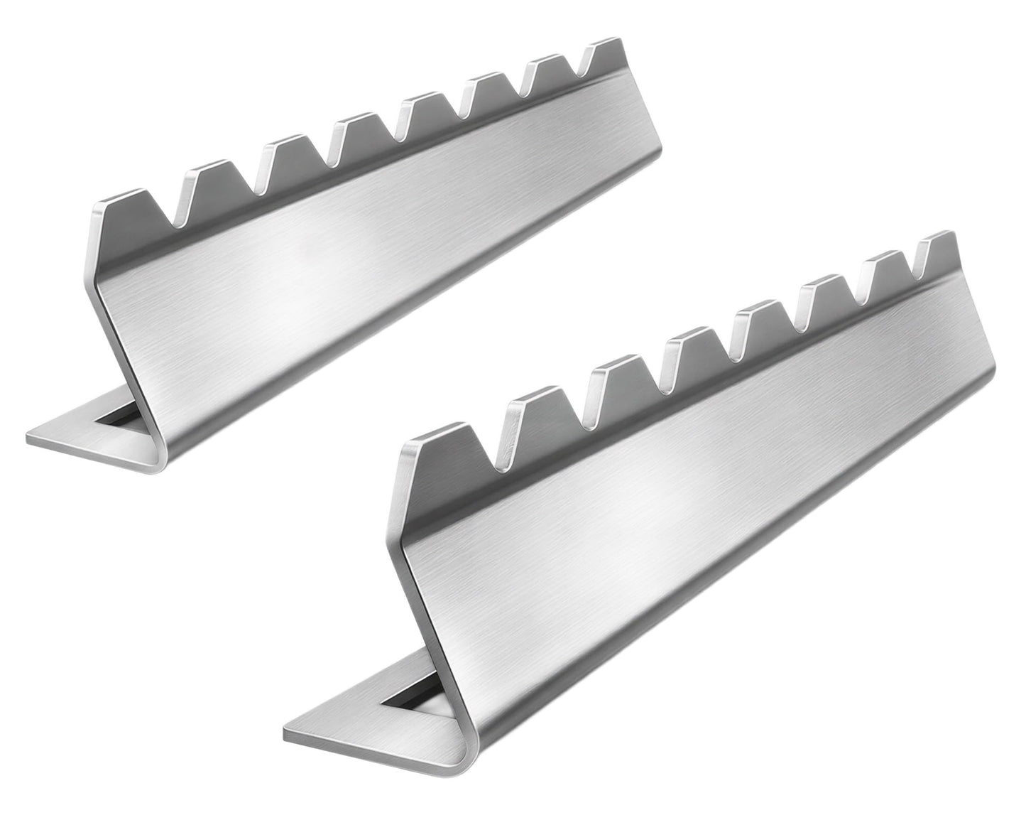 Barbecue Skewer Kabob Rack For Shish Kebab Skewers-Stainless Steel Compatible with Wood Round Steel Flat or Bamboo Skewers Universal Holder for Grill BBQ Grilling Accessories 2 Pack