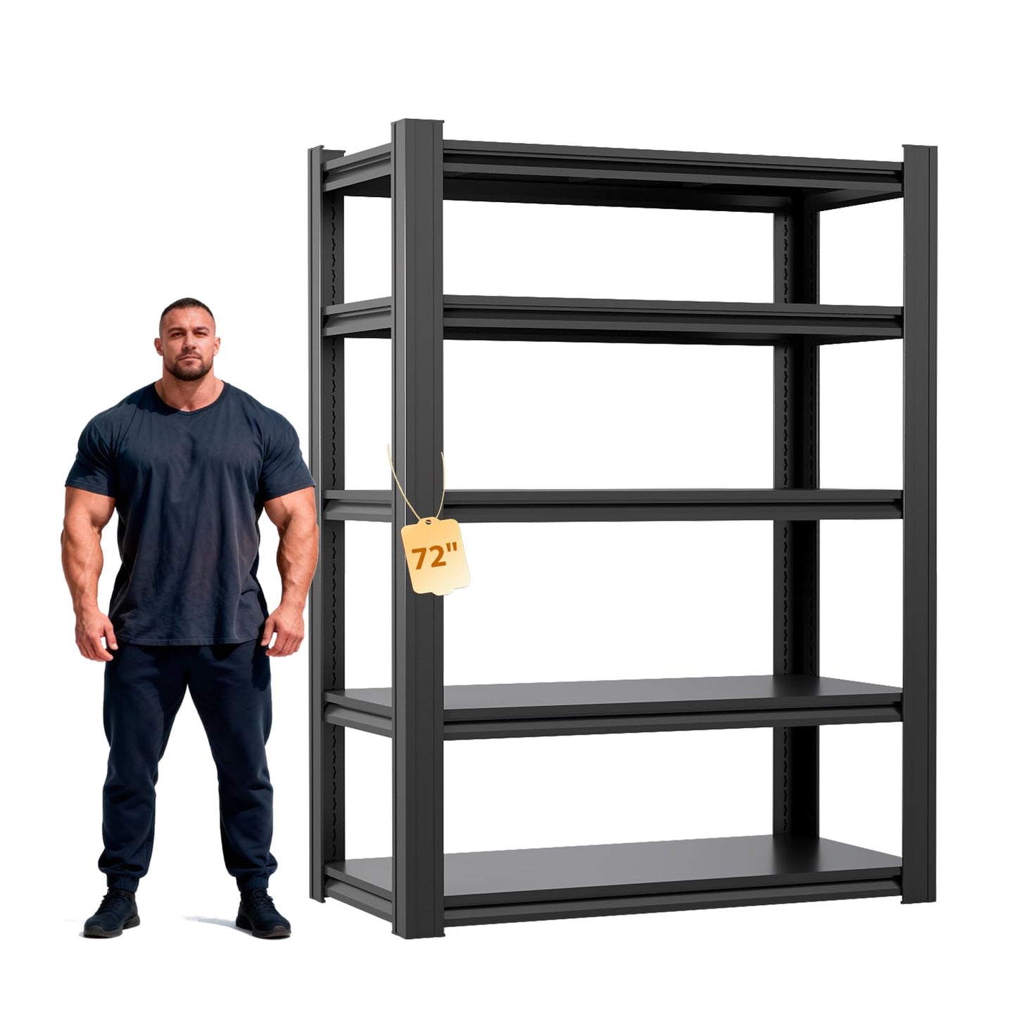 Gruocso Heavy Duty Storage Shelves Unit, Adjustable Metal Garage Shelving,3500LBS Garage Storage Industrial Shelves,Storage Racks,Steel Shelf Suitable for Shop,Warehouse,Basement