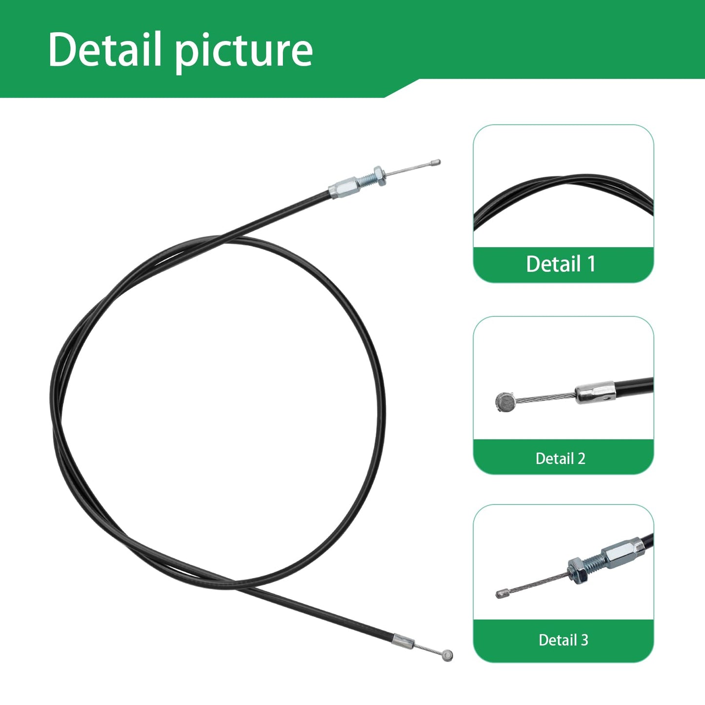 DONFON 14645 Throttle Cable, Earthquake Tiller Parts Seismic Throttle Cable for MC43 Cultivators Replaces 4667(Including Trimmers and Weeders), Replacement for Ardisam OEM, Replaceable Throttle Cable