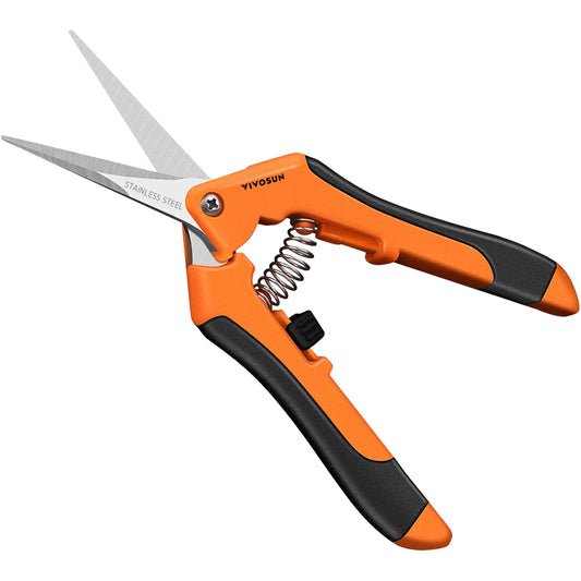 VIVOSUN 3-Pack 6.5 Inch Gardening Scissors Hand Pruner Pruning Shear with Straight Stainless Steel Blades Orange