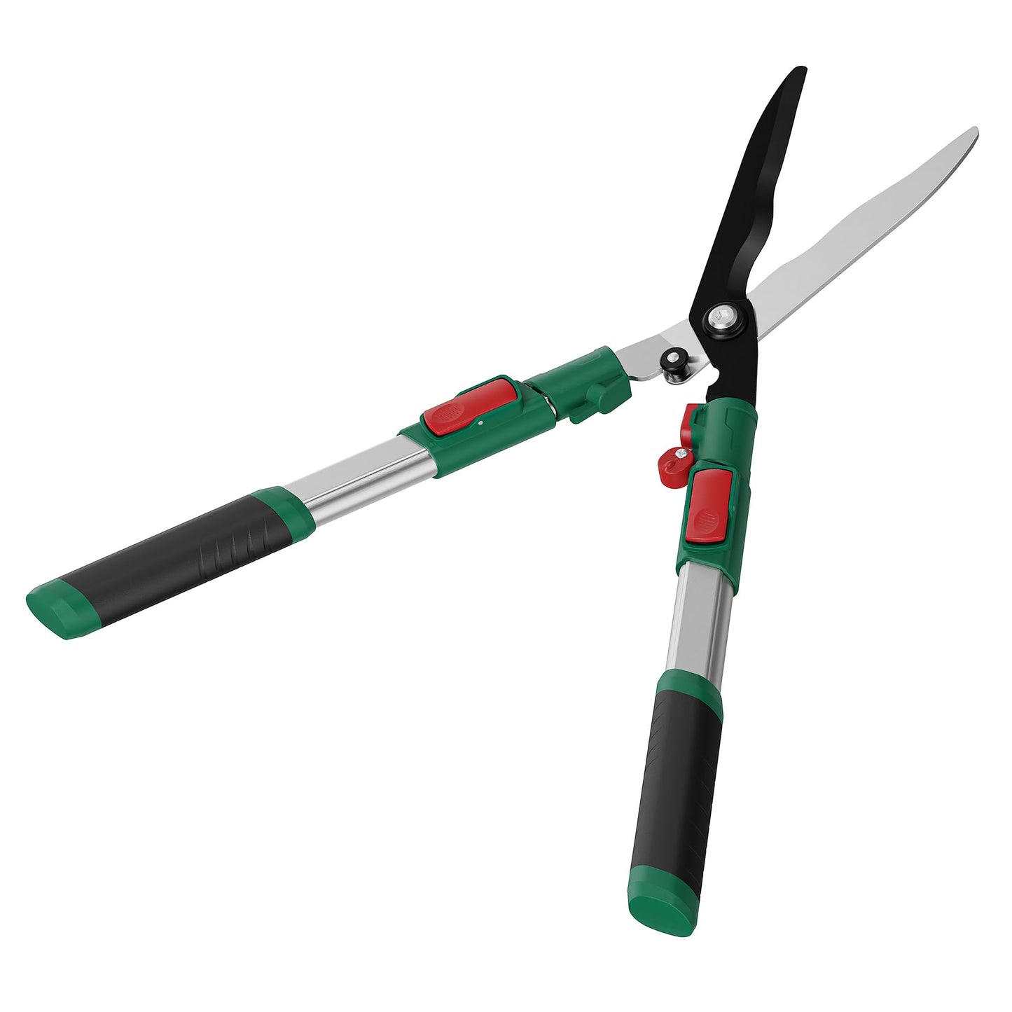GARTOL Extendable Hedge Shears - 24 to 30 Inch Telescopic Garden Clippers with 8” Wavy SK5 High Carbon Steel Blade, Heavy Duty Manual Shrub Trimmer & Bush Shears for Boxwood, Yews & Decorative Hedges