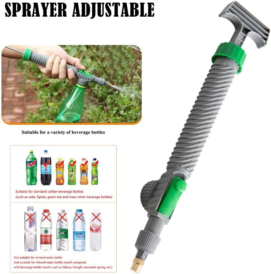 Pxiryanlow Handheld Green Plastic Garden Pump Sprayer - High Pressure Air Pump Manual Sprayer with Adjustable Nozzle - Lawn & Garden Sprayer