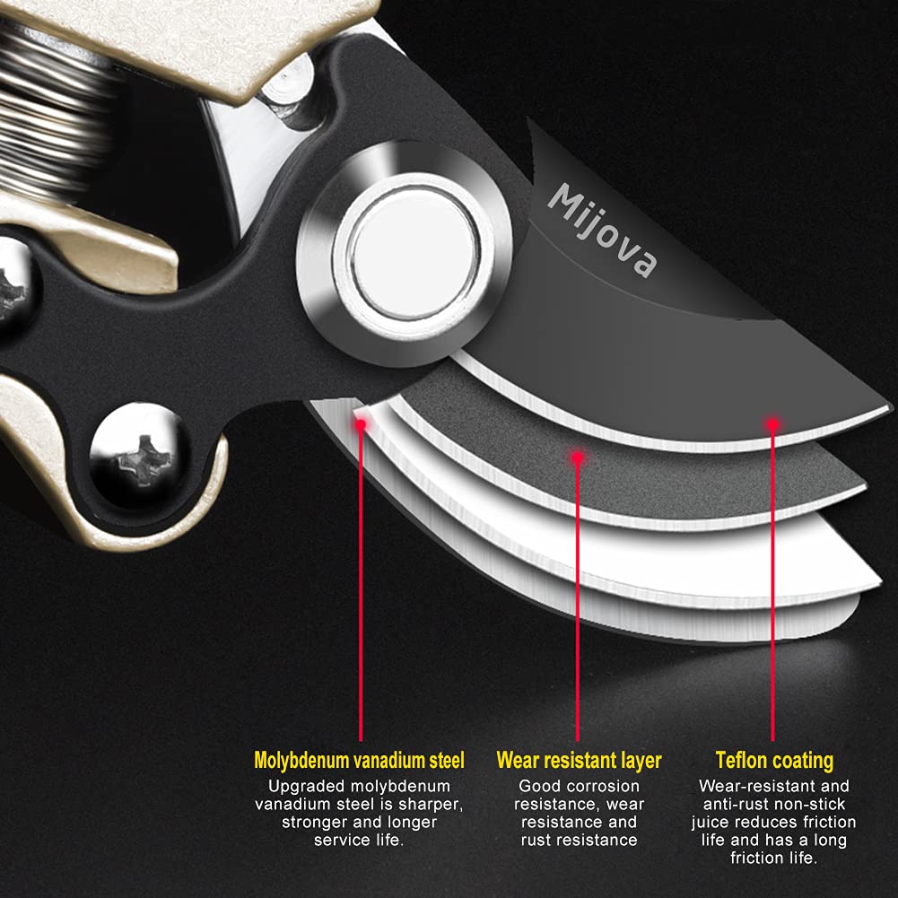 Professional Pruning Shears, Heavy Duty Garden Scissors & Flower Trimmers, Ultra Sharp Japanese SK5 Blade, Ergonomic Handle, Garden Pruners with Arthritis, Perfect Gardening Clippers (purple)