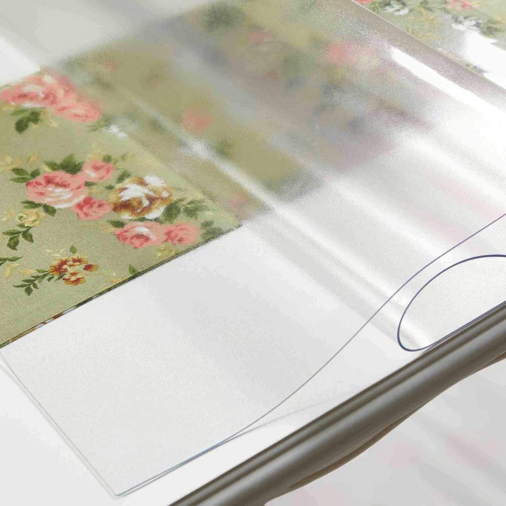 NECAUX 24 x 48 Inch 1.5mm Thick Frosted Table Protector, Rectangular Durable Oil Proof Water Resistant Crystal Soft Tabletop Cover Protector Plastic Pad for Dinning Room Coffee Writing Table