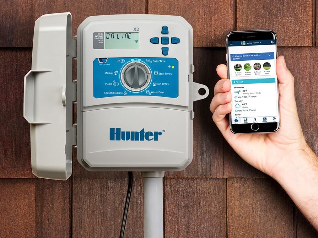 Hunter Hydrawise X2-800 8 Station Hydrawise Controller Bundeled with Wand WiFi Module X2 8 Zone Outdoor or Indoor Smart Internet X2800 Irrigation Timer