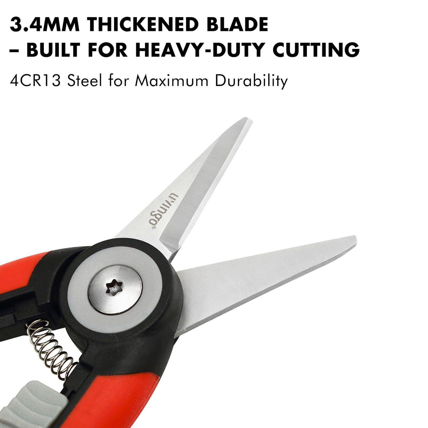 LIVINGO Precision Garden Pruning Shears - Straight Blade Floral Scissors with Non-Slip Handle for Trimming, 8.5" Gardening Clippers for Flowers, Herbs, Bonsai & Indoor Plants