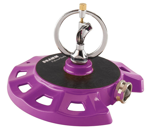 Dramm ColorStorm Spinning Sprinkler with Heavy Duty Stationary Base , Works with Low PSI of 20 or More, Perfect for Well Systems, Berry, Covers 38 Sq Feet