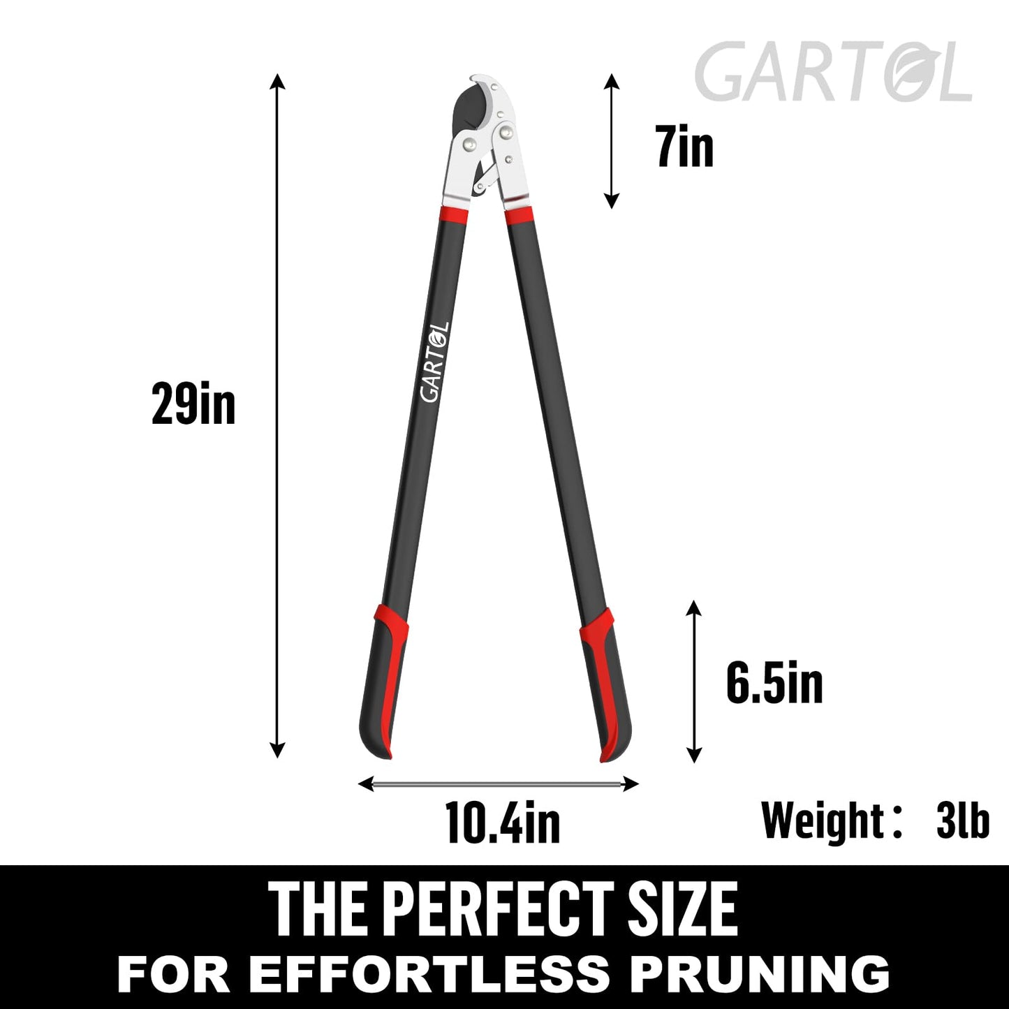 GARTOL Heavy-Duty Anvil Lopper, 29" Tree Pruning Shears, with a Spare SK5 Steel Blade, Compound Action for Effortless Cutting 2″ Branch, Ergonomic Non-Slip Handles, Durable Garden Branch Cutter