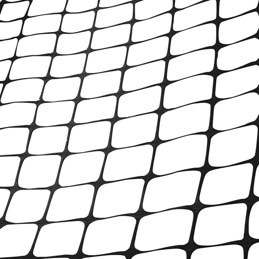 Houseables Plastic Fence, Plastic Mesh Fence, Mesh Fencing, Deer Netting, Cat Netting, Temporary, Balcony, Pets, Garden, Chicken, Poultry, Dogs, Construction, Yard, Protection, Black, 4 x 50 Feet Roll