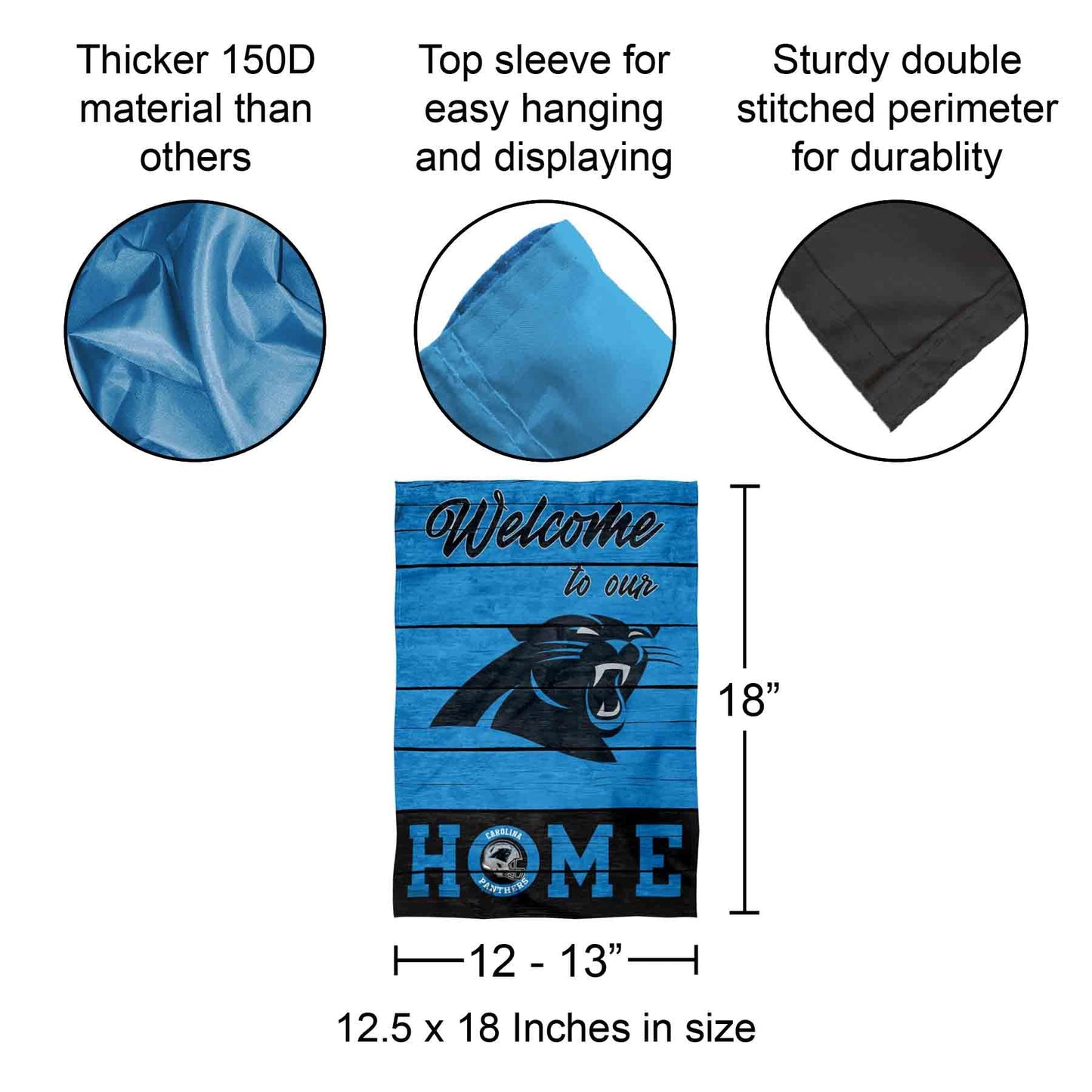 Carolina Panthers Welcome Home Decorative Garden Flag Double Sided Banner