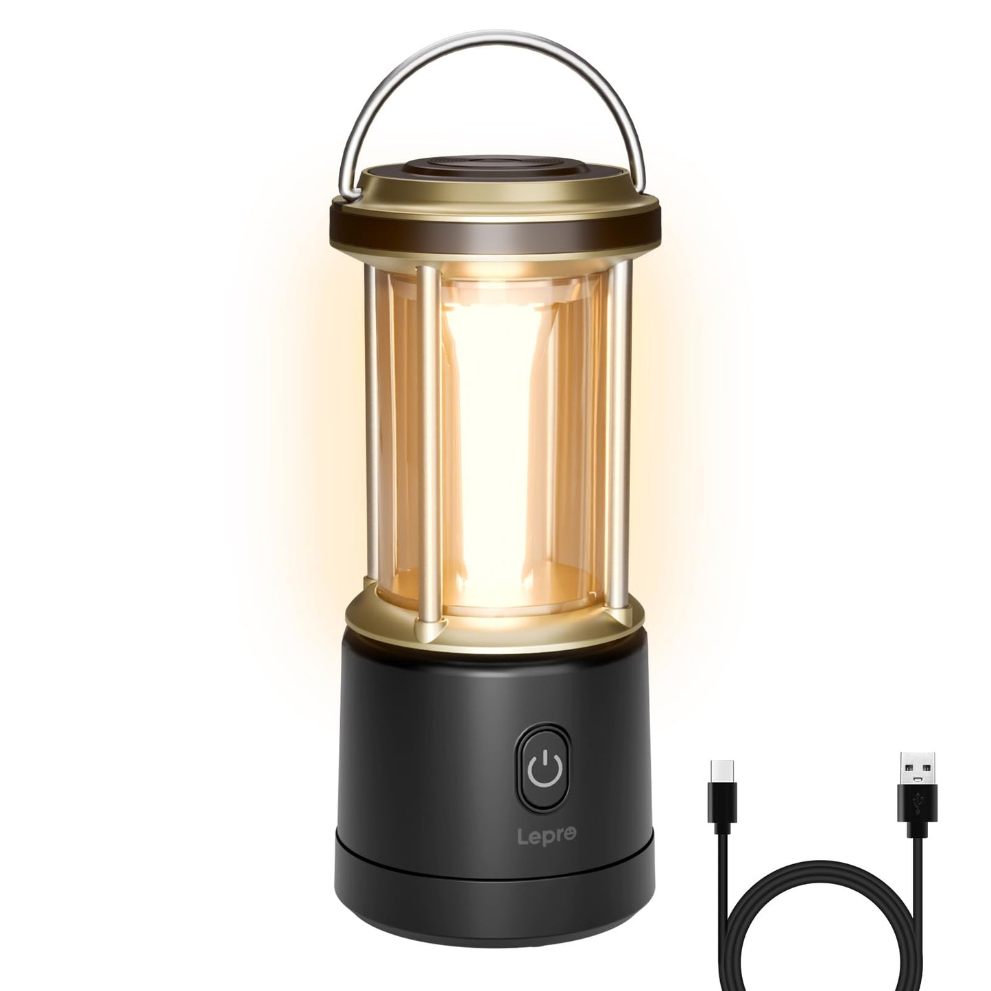 Lepro 2000LM LED Camping Lantern Rechargeable, Waterproof Tent Light with 5 Light Modes, Camping Essentials, Portable Lantern Flashlight for Camping, Emergency Light, Power Outage, USB Cable Included