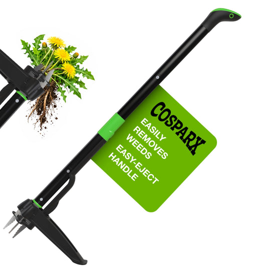 Weed Puller Tool with Long 43” Handle, No Bending, Easy Eject – Removes Weeds Effortlessly, Sturdy Foot Pedal & Lightweight Aluminum - 4-Claw Hand Weeding Tool