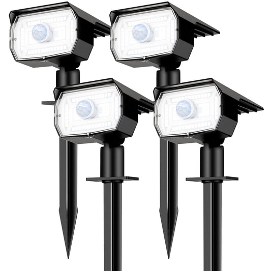 nipify Solar Lights Outdoor Waterproof, Motion Sensor Spot Lights- 4 Pack/56 LED/3 Modes Solar Powered Spotlights 2-in-1 Auto On/Off Landscape Lighting for Outside Yard Wall Garden, Cool White