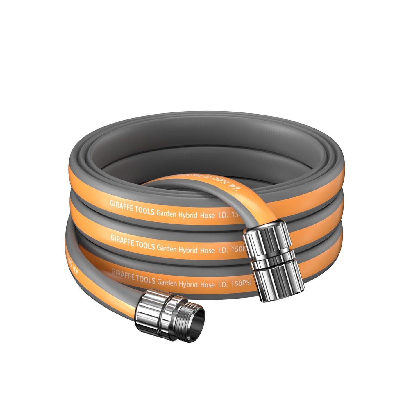 Giraffe Tools 25FT Garden Hose, 5/8" Lightweight Lay Flat Water Hose, No-Kink, Flexible Gardening Hose with Male to Female Aluminum Fitting, Customizable-Length Hose Pipe for Yard