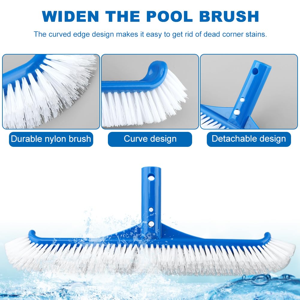 Lovarisse Swimming Pool Cleaning Kit IncludingSpa Jet Vacuum Cleaner,Aluminum Frame Skimmer Net,Pool Brush Head Adjustable 47-61inch Pole, for Inground & Above Ground Swimming Pools