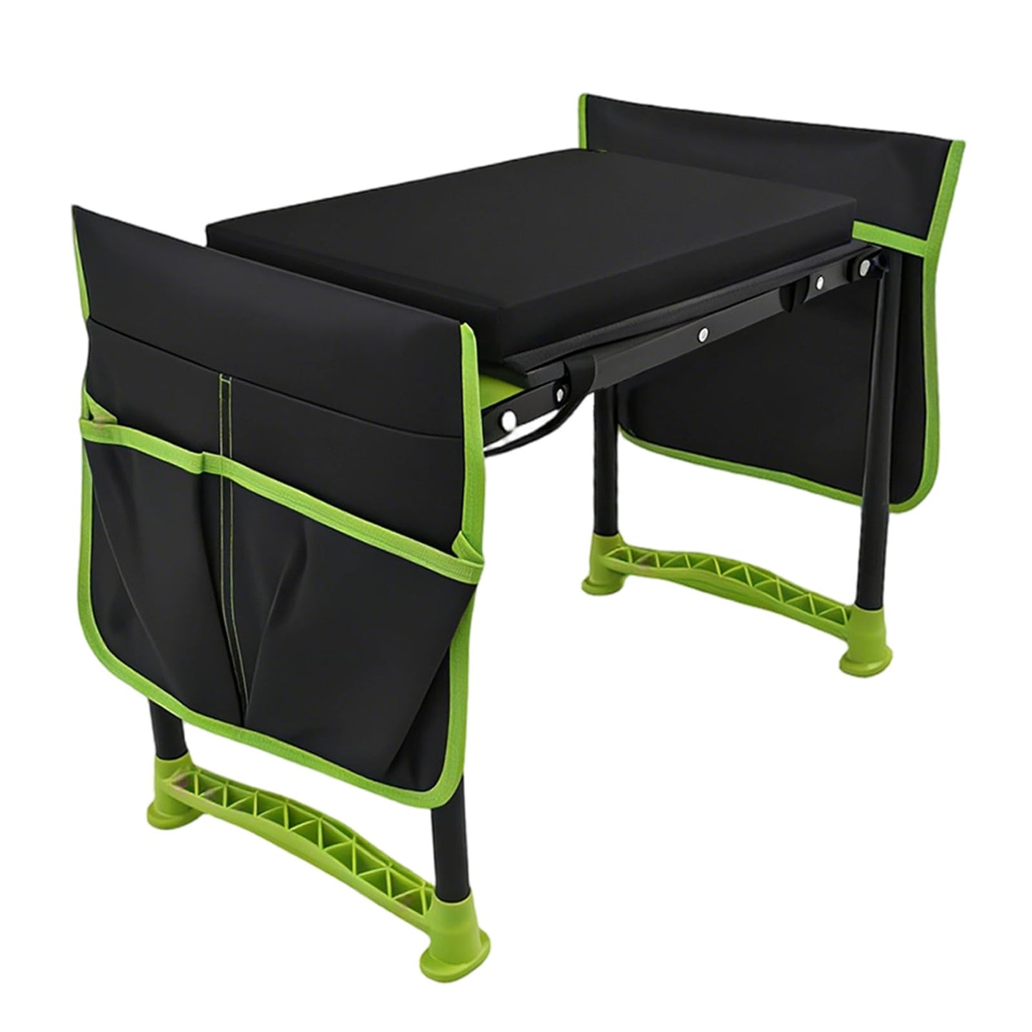 Chiyhshaa Garden Kneeler and Seat, Heavy Duty Garden Stool with 11" Wide Detachable Kneeling Pad, Foldable Garden Bench Chair with 2 Gardening Tool Pouches, Gardening Gifts for Women, Seniors