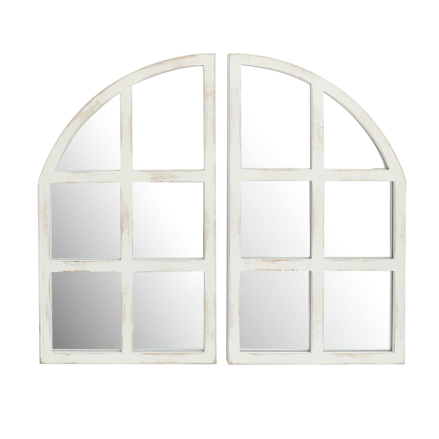 FLORA Farmhouse Mirror, Arch Window Wall Mirror for Kitchen Bedroom Living Room Wall Decor, Set of 2