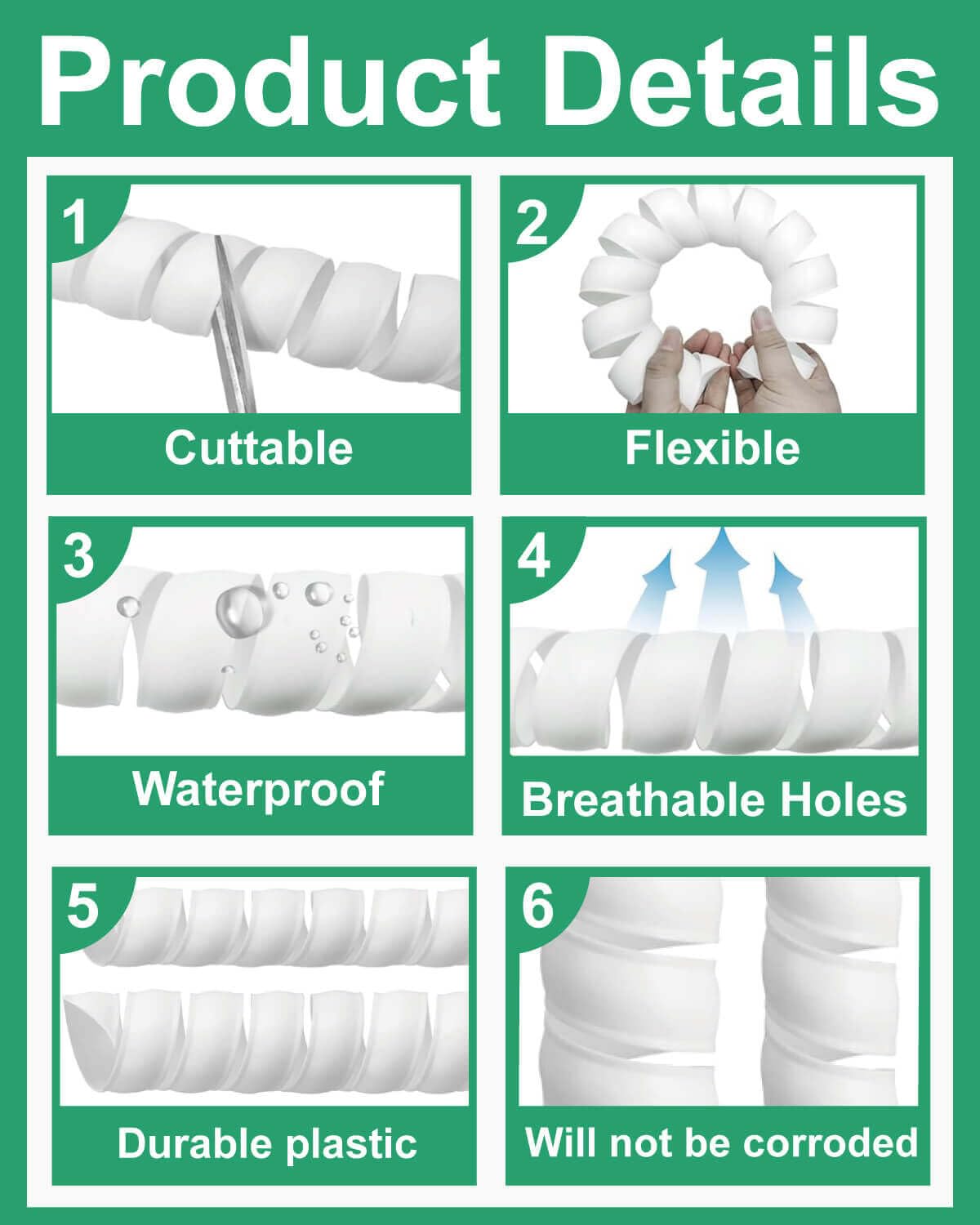 8 Pcs Tree Trunk Protector - Two Sizes Spiral Tree Guard with Free Cut-Resistant Gloves, Plastic Tree Bark Protector for Saplings/Fruit Trees, Anti-Deer/Squirrel/Animal Tree Protection for Garden Yard