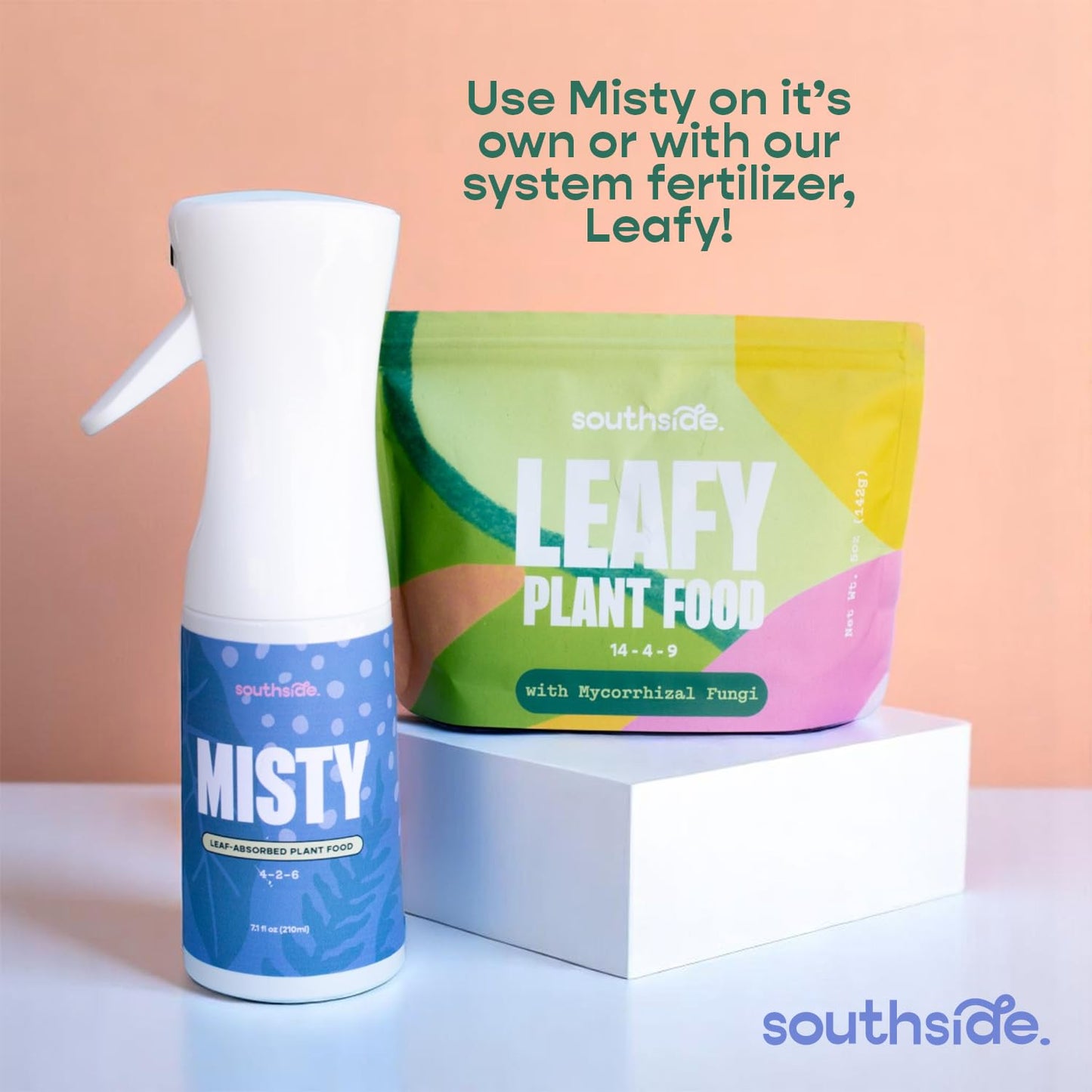 Southside Misty Fertilizer Spray - Use Year-Round - Leaf-Absorbed Plant Food in a Premium Continuous Spray Bottle (4-2-6 NPK) -Hydration & Nutrition for Humidity-Loving Houseplants -7.1 fl oz (210ml)