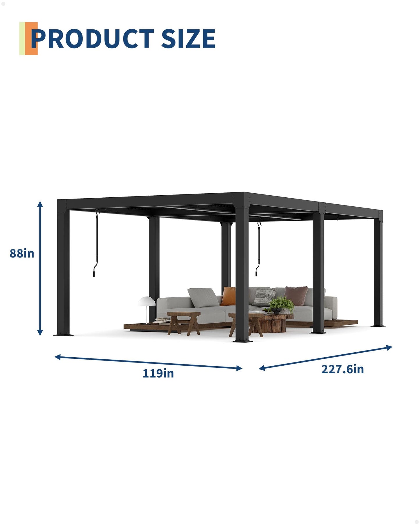 GarveeLife Louvered Pergola 10 ft x 20 ft, Outdoor Pergola with Adjustable Louvered Roof, Reinforced Aluminum Frame, Integrated Drainage System, Hardtop Gazebo for Patio, Deck, Gray