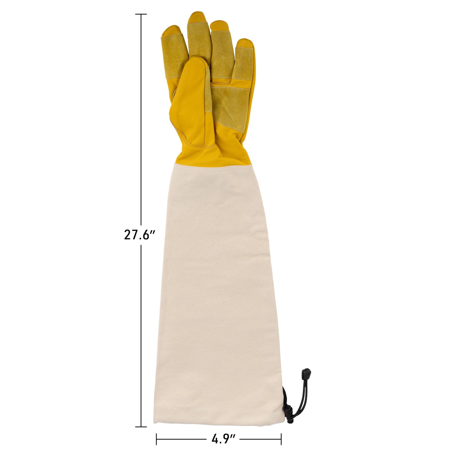 Kings County Tools Long Garden Gloves for Men and Women - Breathable Canvas and Thorn Proof Leather Gardening Gloves with Arm Guard Gauntlet for Pruning Planting Rose Cactus or Blackberry (Large)