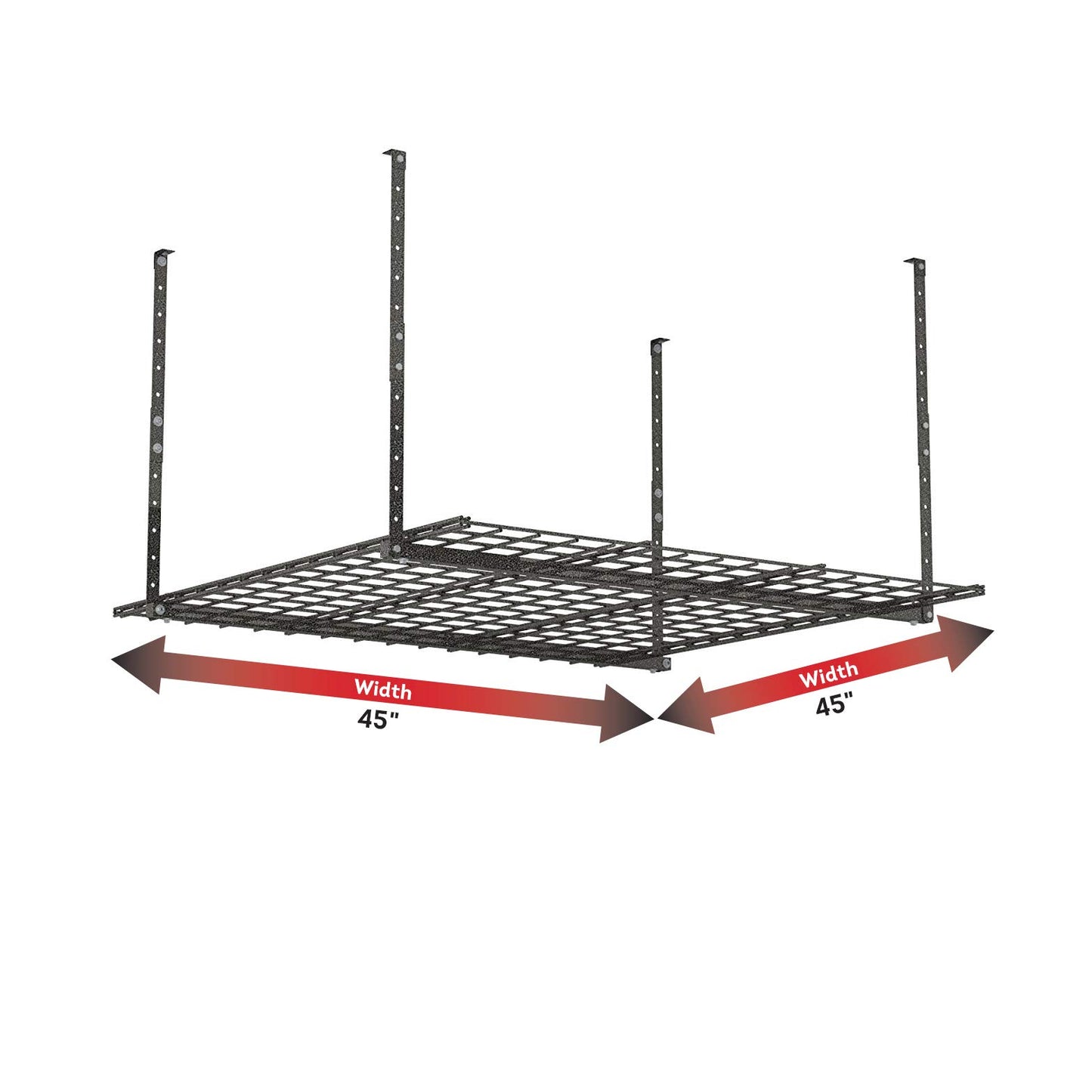Hyloft Overhead Steel Garage Storage System, Ceiling Rack, 45-Inch x 45-Inch, 00625, Hammertone