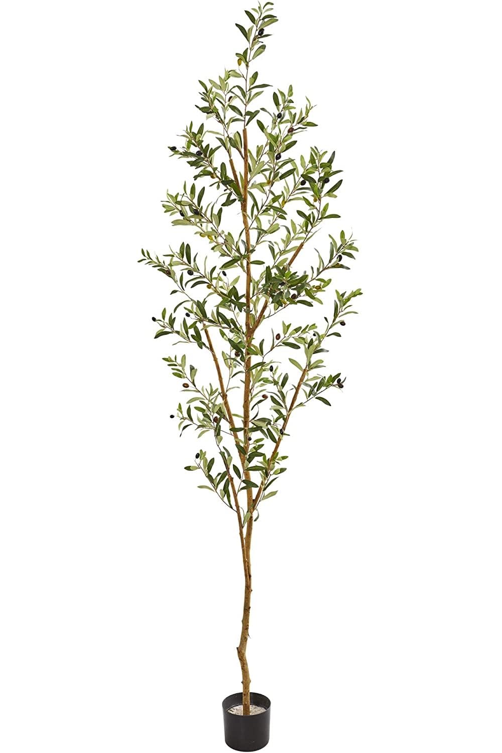 Nearly Natural 82in Artificial Olive Tree, Faux Greenery with Lifelike Branches for Indoor Home Decor