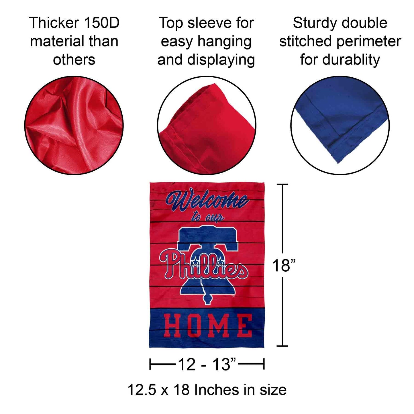 Philadelphia Phillies Welcome To Our Home Double Sided Garden Flag