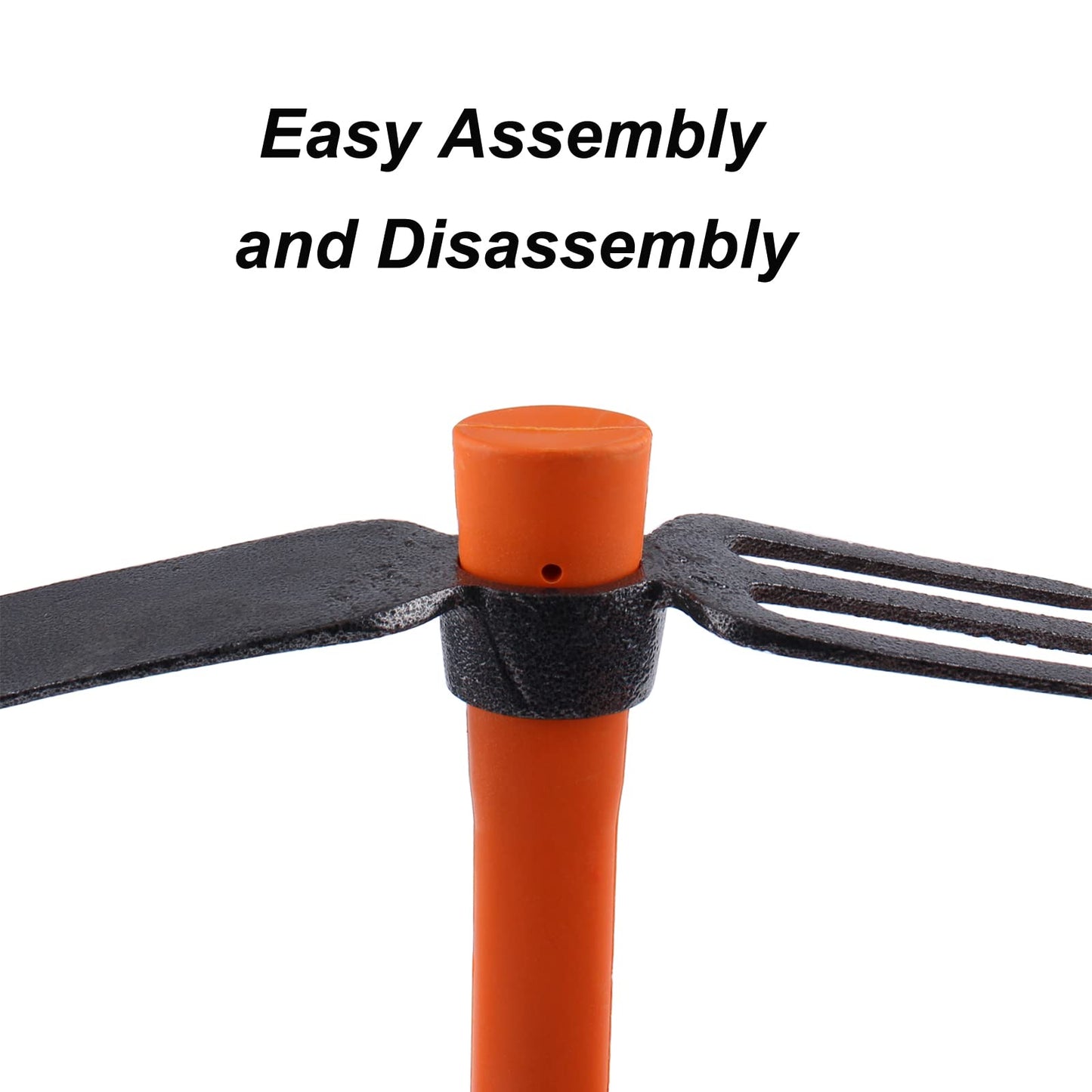 LUBAN 3 Sprongs Dual Head Rake Hoe with Heavy Duty Forged Adze and Ergonomic Non-Slip Handle for Loosening Soil, Gardening, Camping Outdoor 39mm/15-Inch