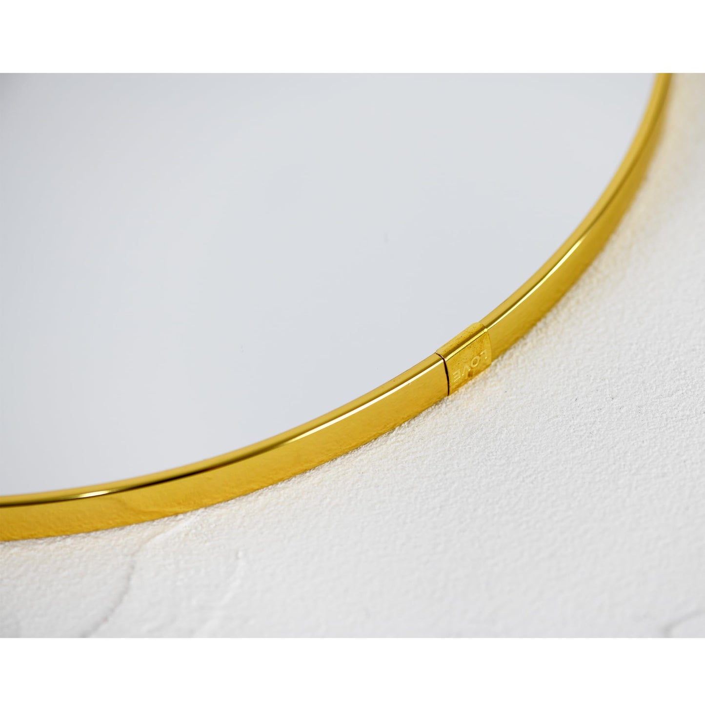 ZYGNHMO Round Wall Mirror Door Mirror PVC Plastic Frame (Gold, 11.8 inch)
