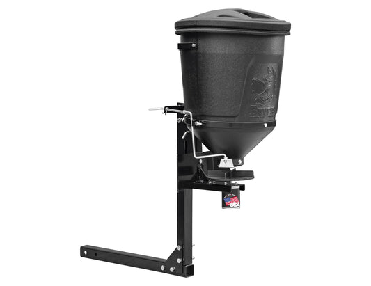 Buyers Products UTVS16 UTV Broadcast Spreader with Lid, 150 lb Capacity, Receiver Hitch Mount, for Salt, Grass Seed, Fertilizer & Feed, Adjustable Flow Gate, 12V Motor, Poly Hopper, All Season Use