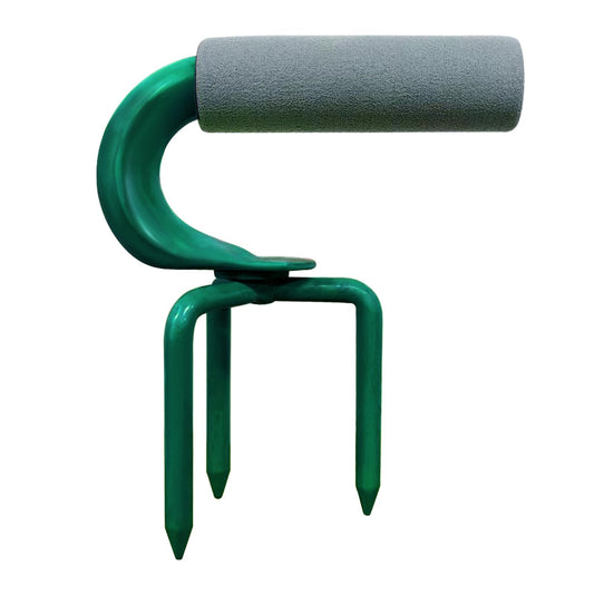 Hand Tiller - Small Garden Claw Hand Cultivator with 3 Metal Prongs for Weeding & Aerating Soil, Yard Soil Loosener Tool for Pots, Raised Beds, Vegetable Patches (Dark Green)