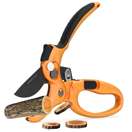 8" Detachable Blade Garden Shears – Heavy-Duty SK5 High Carbon Steel, Easy-Release Blades for Pruning, Trimming & Cleanup | Ergonomic Non-Slip Grip