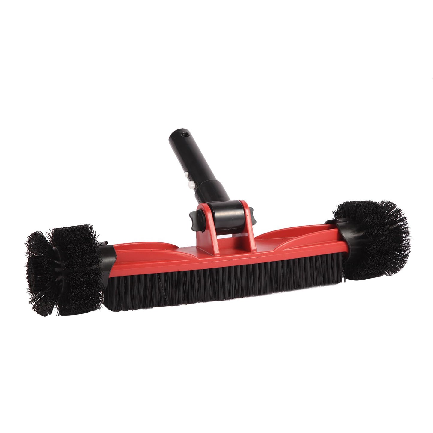 Pool Brush Head with Round Ends, Heavy Duty Pool Brushes for Cleaning Pool Walls, Floors Steps & Corners, 16" Pool Brush with Sturdy Aluminum Handle & Durable Nylon Bristles