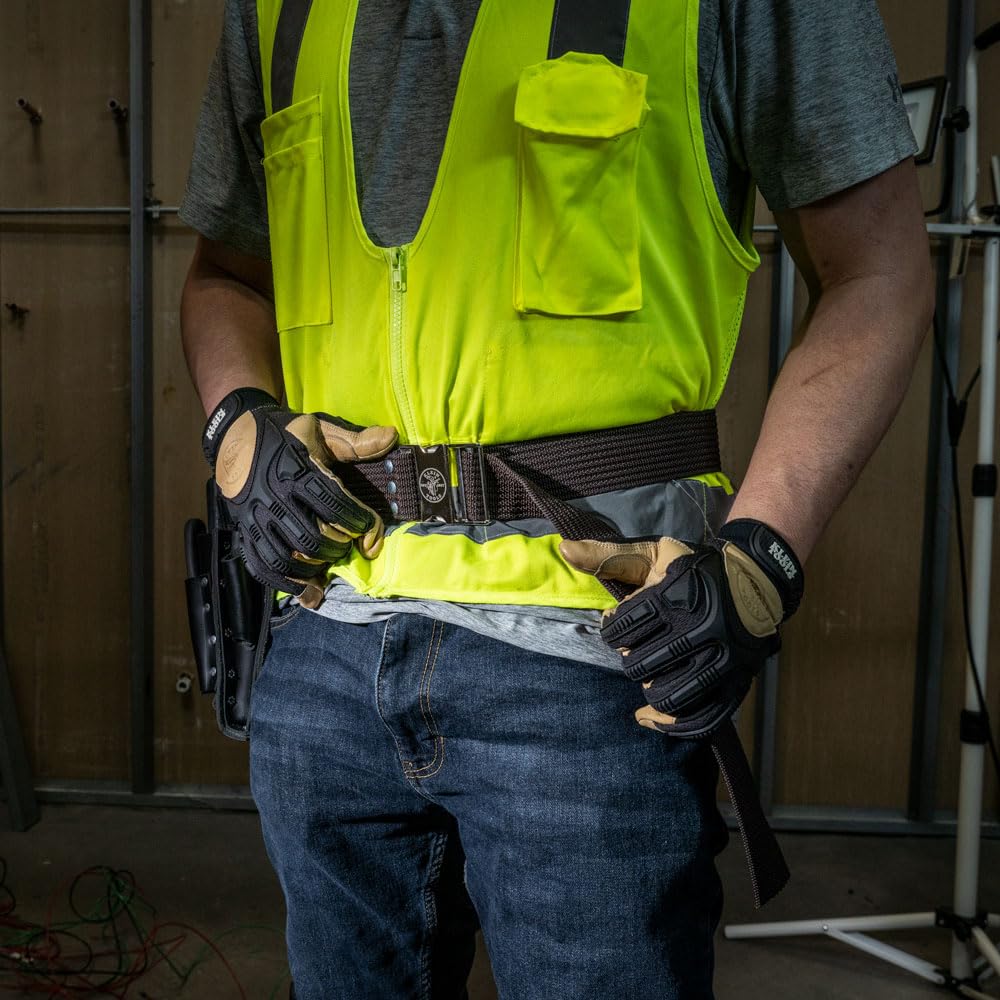 Klein Tools 5225 Tool Belt, Adjustable Electrician Belt is 2-Inch Wide, Adjusts for 48-Inch Waist