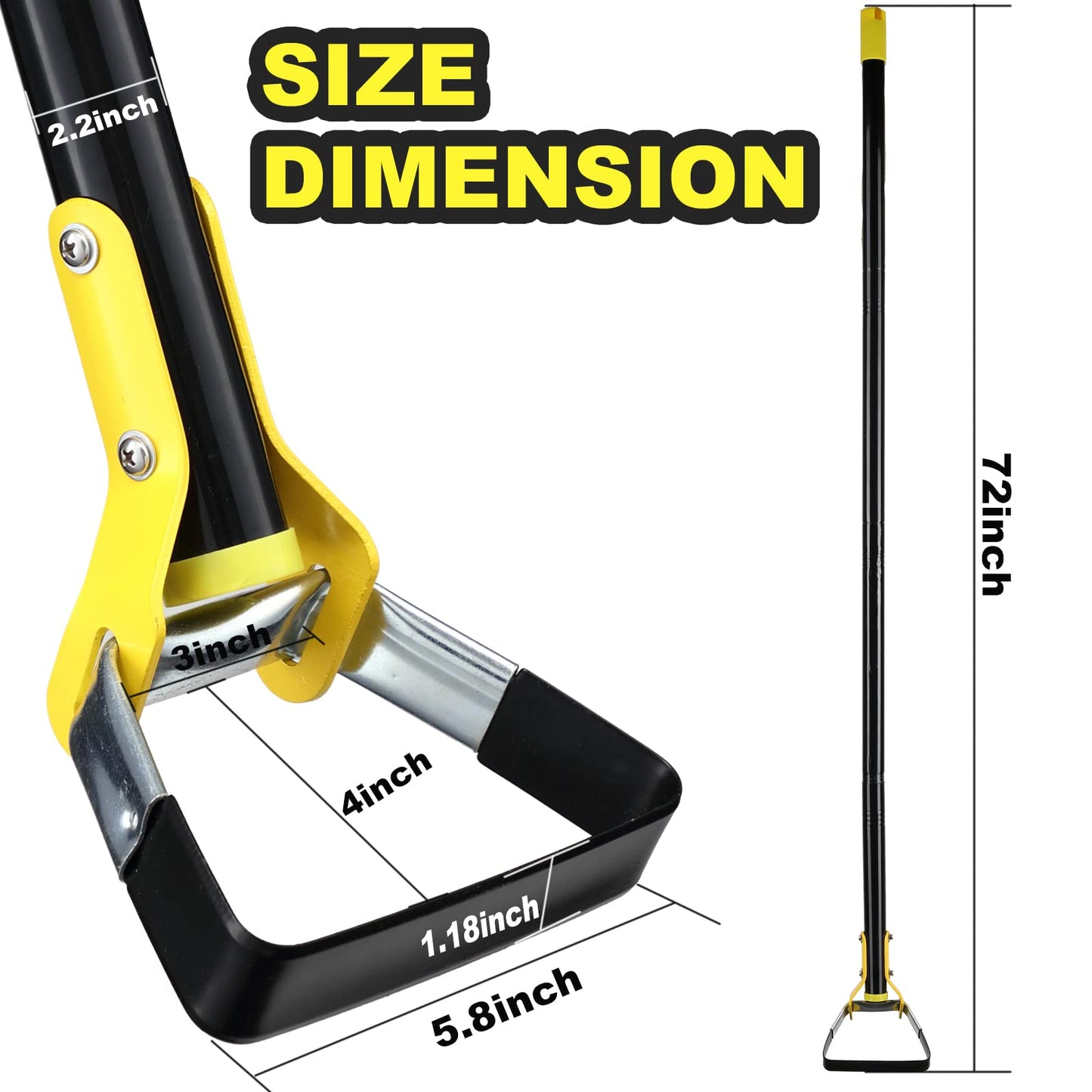 Garden Hoe For Weeding - Sharp Push Pull Blade,Stainless Steel Action Stirrup Hoe, 30-72inch Long Handle, Stainless Steel Scuffle Hoe For Outdoor Flower Beds, Yard, Mulch, Gravel,Raised Beds