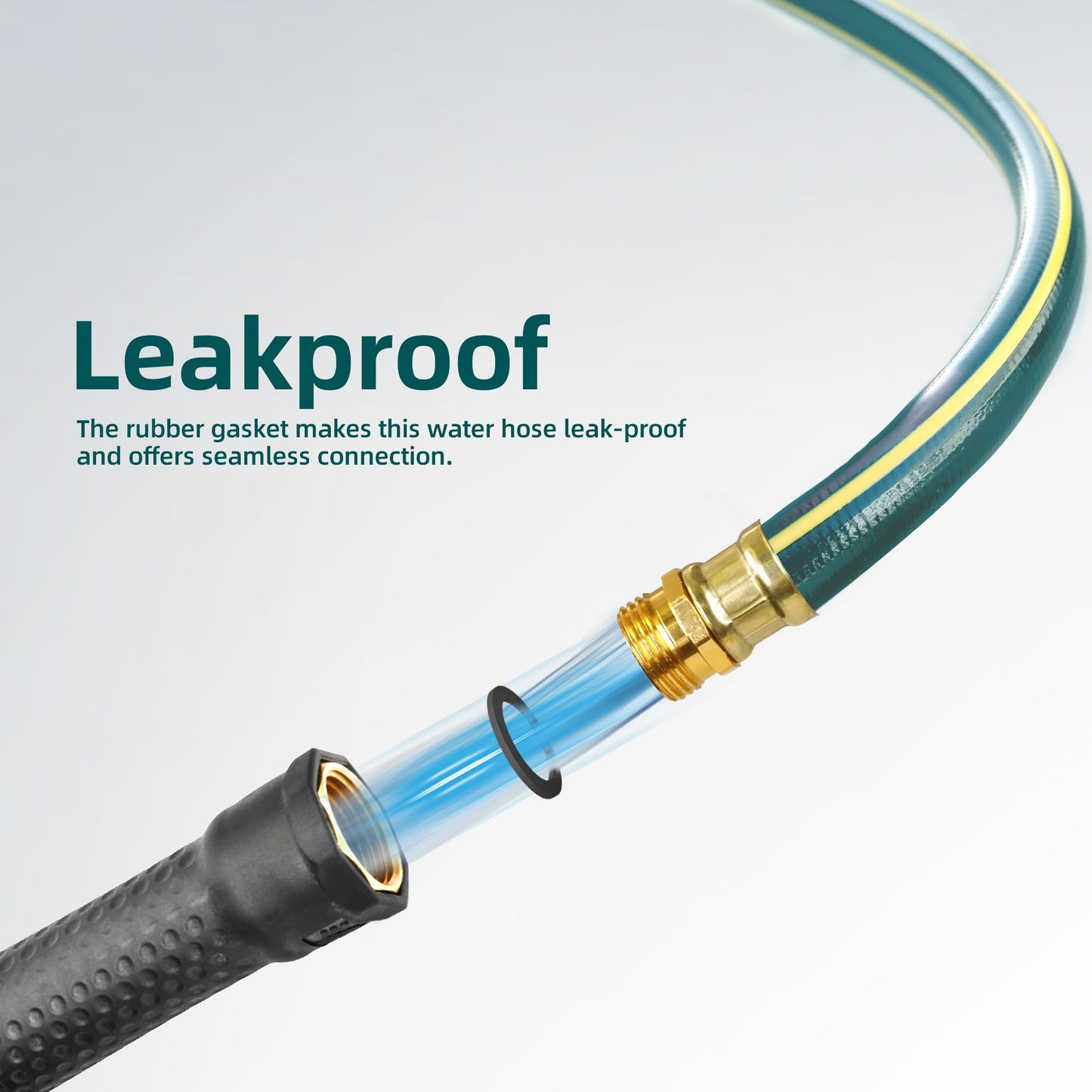 Solution4Patio Homes Green Garden Hose 3/4 in. x 25 ft. -Kink Free, No Leaking, Male/Female Fittings -Heavy Duty Durable Flexible Lightweight Water Pipe -Brass Aluminum Ends for Household & Commercial