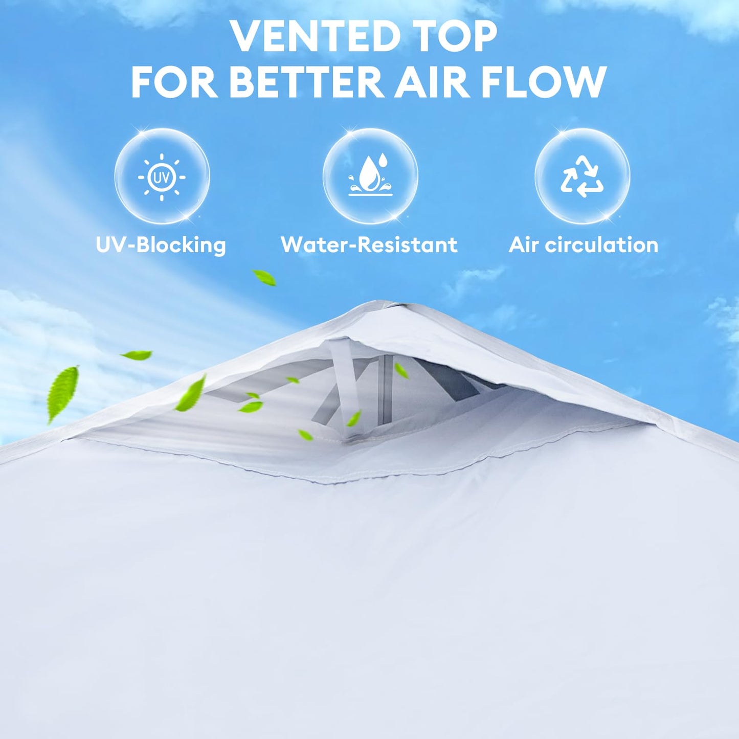 10x10 Pop Up Canopy with Sidewalls, Instant Heavy Duty Canopy Tent for Parties, Events, Camping, One Person Setup - White