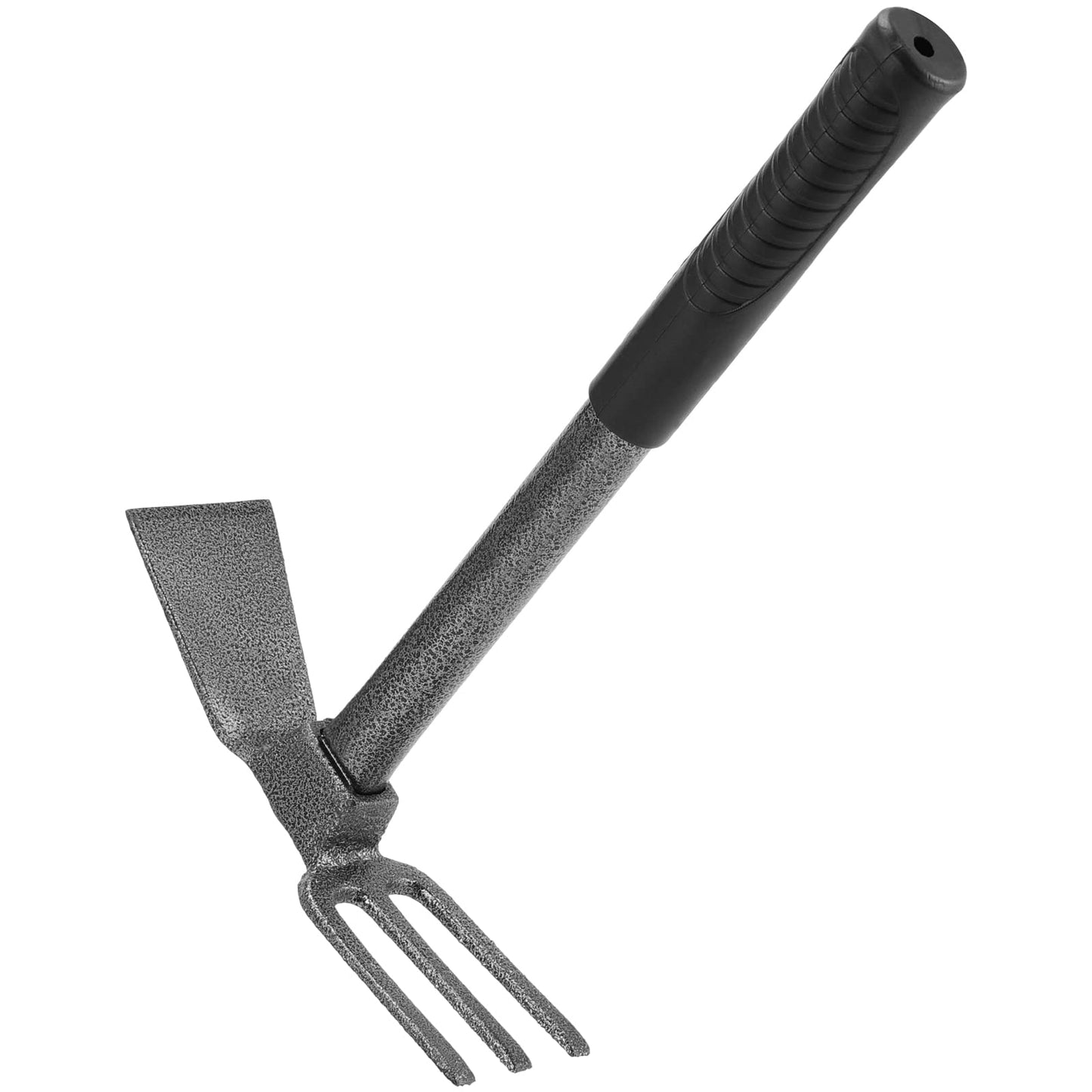 MOUYAT 4 PCS 2 in 1 Double Garden Hoe and Cultivator, 9 x 14 Inch Dual Headed Weeding Tool Heavy Duty Hand Tiller Rust Proof 3 Prong Cultivator with Handle for Weeding and Digging