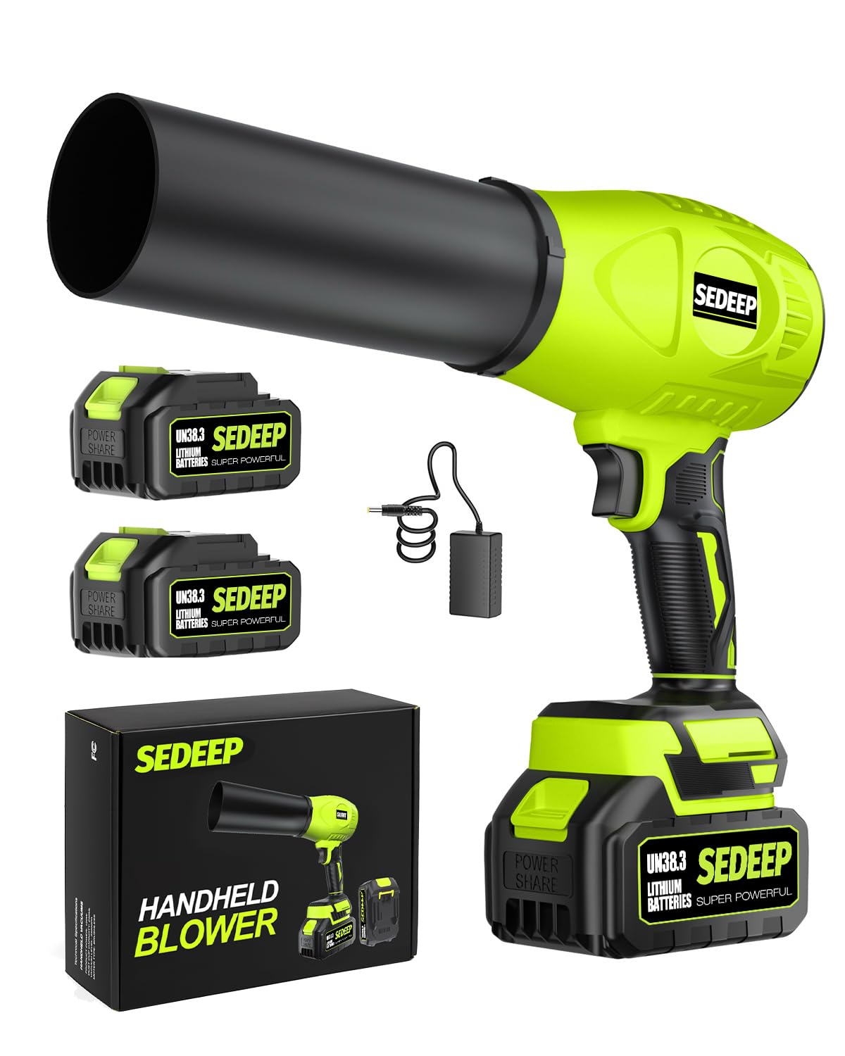 Sedeep Leaf Blower Cordless with Battery and Charger, 980,000 RPM, Extended Nozzle, Lightweight Handheld Design,Blower for Patio Cleaning,car Blowing Water, Blowing Leaves and Dust
