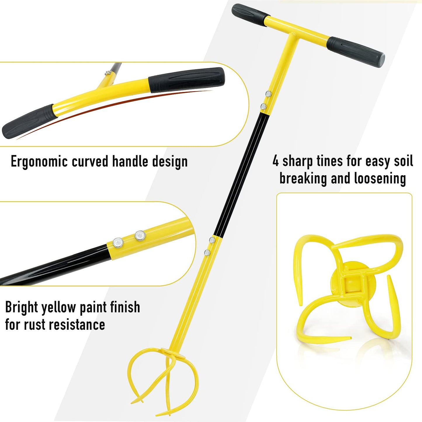 Byhagern Manual Twist Tiller, Efficient Tiller for Gardening, Efficient Soil Cultivation, Garden Bed Tiller, Premium Handheld Garden Tool