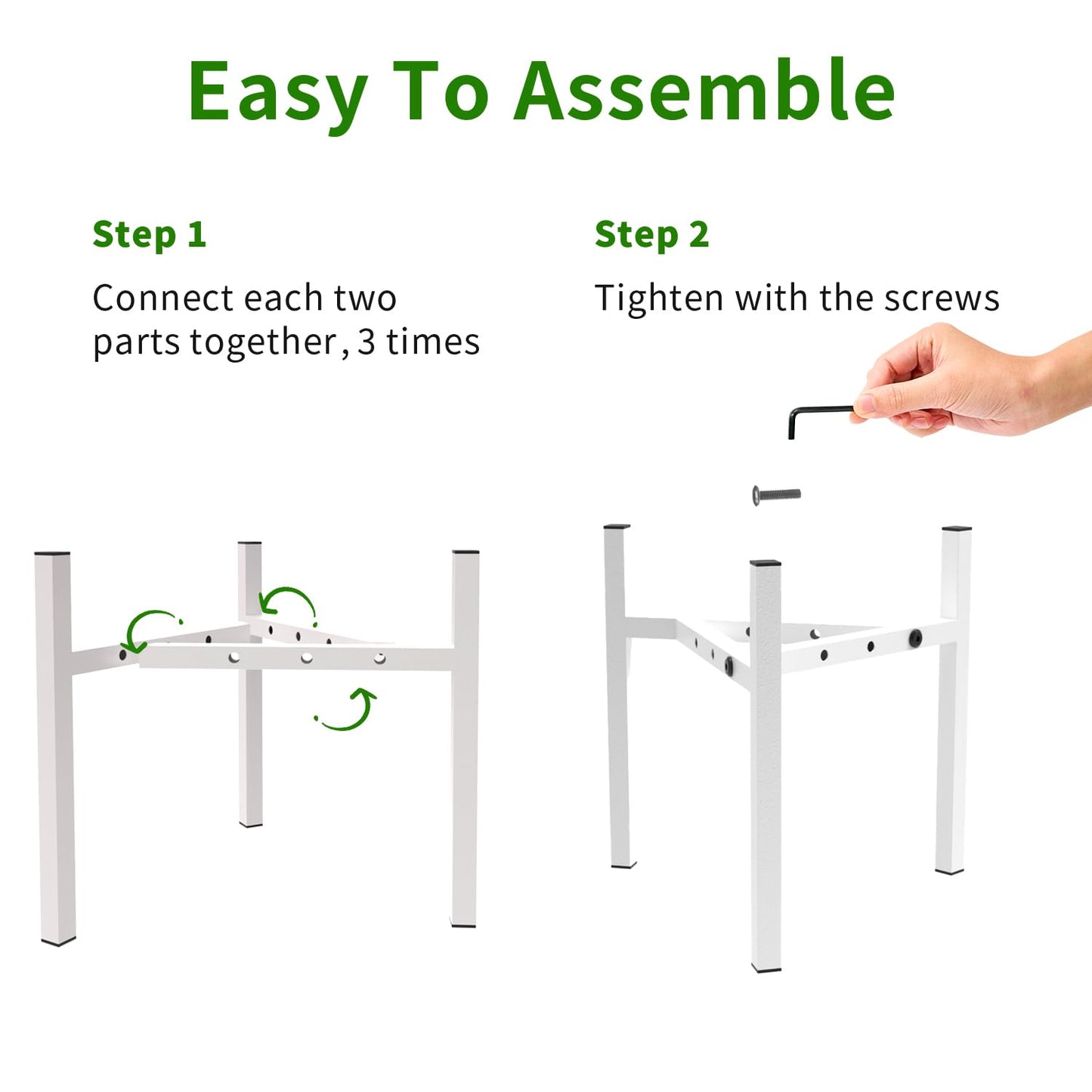 Aripark Plant Stand Indoor Adjustable, Metal Modern Plant Stands, Heavy Duty Stable Plant Pot Small Flower Holder Indoor Outdoor Corner, Fit 8 9 10 11 12 inch Pots, White (Pot & Plant Not Included)