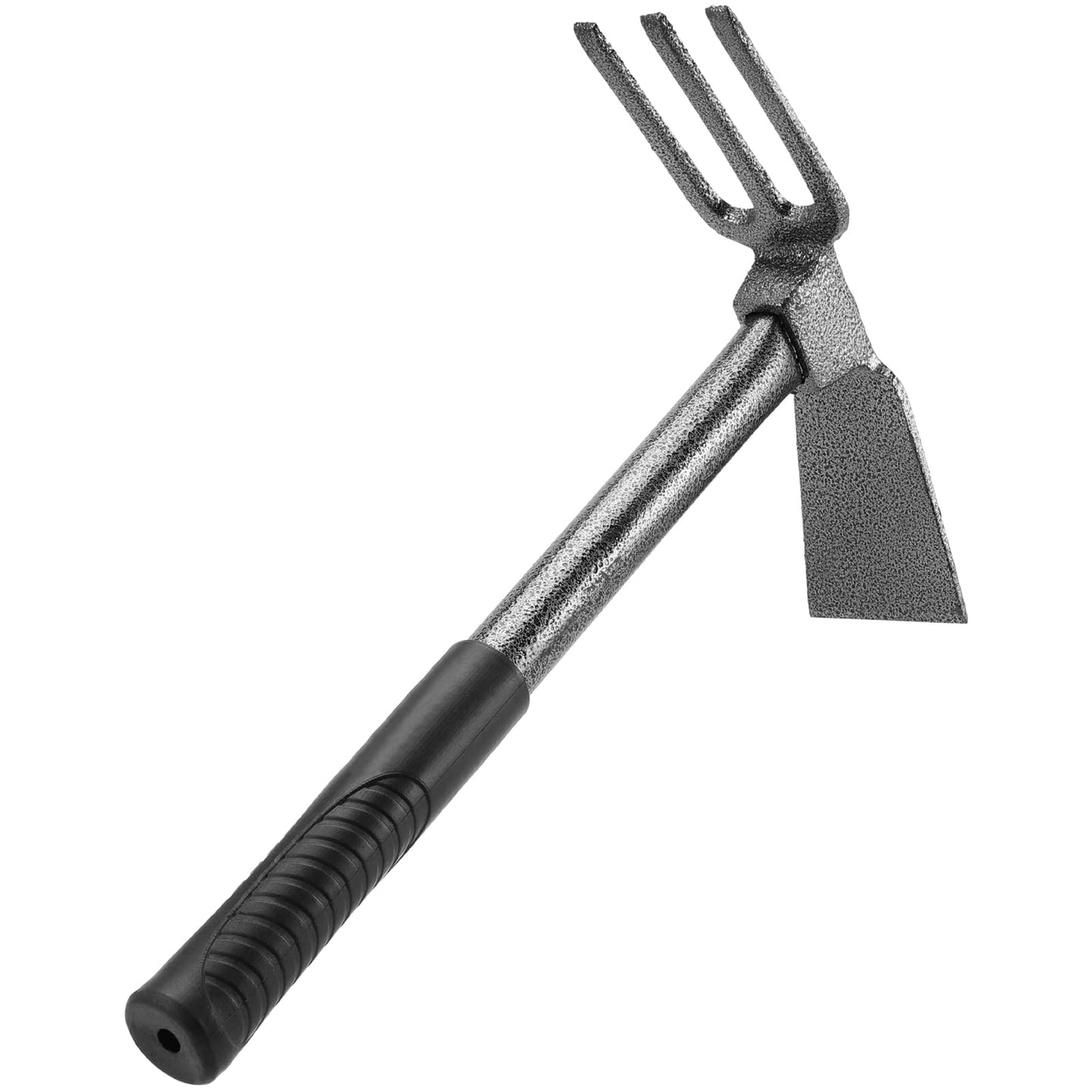 MOUYAT 4 PCS 2 in 1 Double Garden Hoe and Cultivator, 9 x 14 Inch Dual Headed Weeding Tool Heavy Duty Hand Tiller Rust Proof 3 Prong Cultivator with Handle for Weeding and Digging